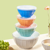 Mixing Bowls with Lids, Plastic Nesting Bowls Food Storage Bowls, Microwave Safe Mixing Bowl V1366-AZ2-W-04253
