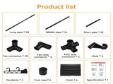 Double Rod Clothes Rack with 6 Storage Shelves Durable Steel Pipe Garment Rack Clothing Rack with 2 V1294-YM0901-H48528