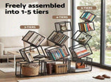 Artiss 5-Tier Bookshelf Metal Geometric Display Shelf Storage Organizer Black FUR-AA-DSHELF-5T-BK