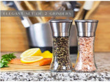 Gorgeous Salt And Pepper Grinder Set - Refillable Stainless Steel Combo Shakers With Adjustable V1366-AZ2-W-12304