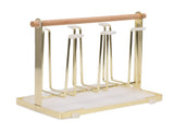 Cup Drying Rack 6 Hooks Non Slip Metal Cup Bottle Holder with Drain Tray for Kitchen V1294-YM0901-3118250163111
