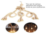 E27 Lamp Base 1m Hemp Rope Cord Electric Wire DIY Pendant Decorative Bulb with 6 Holder V1294-YM0901-ZM01358