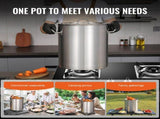 Stainless Steel Stockpot, 42 Quart Large Cooking Pots, Multipurpose Cookware Sauce Pot with Lid & V952-TGFHDB30442QTKOM5V0