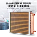 VEVOR 16"x 16" Heat Exchanger Water to Air 3-Row 3/8" Copper Ports 193 Fins V952-CPGSHRQ161606S869V0