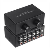 4 Way Bi-Directional RCA Stereo Switch 2 in 4 Out or 4 in 2 Out L/R Jack Sound Channel RCA V1369-AZ3-W-11913