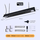 THERMOMATE 2000W Electric Outdoor Strip Heater, Carbon Fiber Element, Wall Ceiling or Hanging Mount, V219-HTREHTTHS2KA