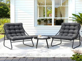 Gardeon 3PC Outdoor Bistro Set Patio Furniture Table and Chairs Steel Dining Chair ODF-BISTRO-CSL-GE