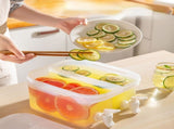 5L Cold Water Pitcher Double-Tap Fruit Teapot Beverage Dispensing Portable Cold Water Pitcher Drink V1370-AZ4-23442