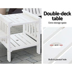 Gardeon Outdoor Garden Bench Loveseat Wooden Table Chairs Patio Furniture White ODF-LOVESEAT-WH