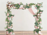 2 Pack 13FT Flower Garland, Artificial Rose Vine Fake Flower Garland Silk Rose Peony Hanging Vine V1258-DP02-WO-519