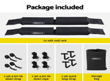 GIANTZ Kayak Roof Rack for Car, Universal Soft Roof Rack Pads for Surfboard SUP Canoe, Roof Bars for CAR-RFBAR-FOAM-25