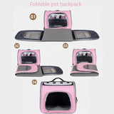 Pet Backpack Portable Transparent Foldable Comfort Design Hands-Free Travel for Cats Small V1232-TQCWBB001