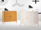 Artiss Buffet Sideboard Metal Cabinet - SWEETHEART White AI-LOCKER-MI-WH