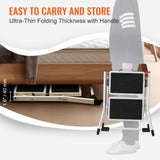 Step Ladder 2-Step 150kg Capacity, Ergonomic Folding Steel Step Stool with Wide Anti-Slip Pedal, V952-JYTDGKZDLB00QE3JSV0