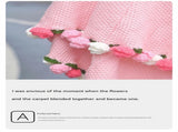 Pink and White Diameter 160 cm -99 Woven Flowers Handmade Rose Bouquet Knit Blanket - Soft Pink V888-ELOSUNG50682