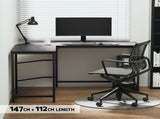 Artiss Computer Desk L-Shape CPU Stand Black 147CM MET-DESK-L-003-BK