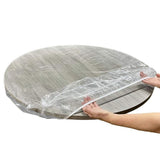 Clear Vinyl Round Fitted Tablecloth Waterproof Elasticized Table Cloth Plastic Table Cover Protector V1192-AZ-W-17263