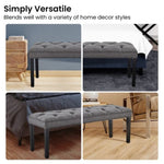 Cate Button-Tufted Upholstered Bench by Sarantino - Dark Grey BCH-438-DGY