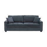 3 Seater Sofa Set Polyester Fabric Charcoal Multilayer Two Pillows Individual Pocket Spring V43-SOF-MLN-3SCH