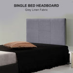 Linen Fabric Single Bed Headboard Bedhead - Grey V63-800817