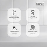 Kitchee 1.7L Glass Electric Kettle LED Light Cordless 360 Water Boiling Jug V238-SUPDZ-33114836959312