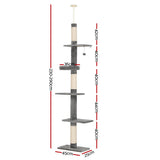 i.Pet Cat Tree 290cm Tower Scratching Post Scratcher Floor to Ceiling Cats Bed PET-CAT-POLE-GRWH