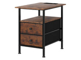 Levede Bedside Table Side Table 2 Drawers Cabinet Brown NI1073-BR-AU
