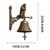 Jesus Pray Hanging Door Bell,ative Christian Home Ornament with Cross, Perfect for Entryway V1366-AZ2-W-26788