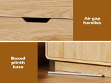 Artiss Buffet Sideboard Cabinet Storage Kitchen Cupboard Drawers Round Edge Oak FUR-S-SID160-RND-WD-ABC