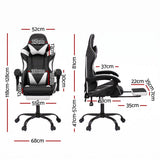 Artiss Ergonomic Gaming Office Chair with 2 Point Message Black MOC-L-GC-2P-BK-WH