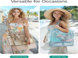 Beach Bag for Women, Mesh Tote Bags with Zipper, Sandproof Vacation Essentials with Cooler for Swim V1258-DP02-F-6