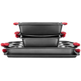 Baking Pan Set 6-Piece Nonstick Carbon Steel Set with Silicone Handles V952-TGKPTZ6JHS00V24UMV0