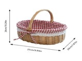 Wicker Picnic Basket with Handles and Linen Cloth Lining, Empty Baskets for Gifts, Woven Easter V1189-WXFWAL-20260319-00964