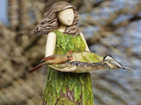 Fairy Garden Statue with Bird Feeder Lawn Resin Ornaments Garden Art Sculptures for Outdoor V1294-YM0721-10147530