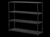 Modular Wire Storage 120x60cm Steel Shelving Black With Fixed Legs For Garage Warehouse Or Kitchen V63-841331