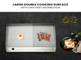 THERMOMATE Commercial Electric Griddle TH-G04, 2400W 55x35cm Half Ribbed Surface V219-FODCAPTHMAG04