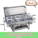 9L Chafing Dish Set Buffet Pan Bain Marie Bow Stainless Steel Food Warmer V201-FAZ4992SI8AU