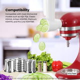 Kitchee Slicer Shredder Grater 3 Attachments - Compatible with KitchenAid Mixer V238-SUPDZ-41099036098640