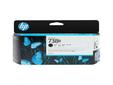 HP 738B 130-ml Black DesignJet Ink Cartridge V1141-498P2A