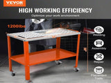 36" x 18" Welding Table, 1200lbs Load Capacity Steel Weldingbench Table on Wheels, Portable V952-KYDHZW1200LB3M6A7V0