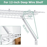 6 Pcs Wire Shelf Brackets, Support Brackets for 12-Inch Deep Wire Shelving, Closet Shelving V1370-AZ4-18632