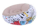 Inflatable Bean Bag Chair Doodle Pattern PVC Flocked Blow Up Sofa Chair for Living Room Bedroom V1294-YM0901-3116250014511
