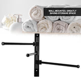 Home Hotel Bathroom Space Aluminum Moveable Multiple Rod Towel Rack Holder Storage OrganizerBlack 3 V1294-YM0901-3112200041816