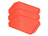 3PCS Colorful Food Tray Rectangle Thickened Binaural Plastic Tray Heat Resistance Stackable V1294-YM0523-3118220042011