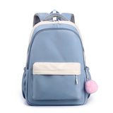 Large Capacity Nylon Backpack with Bear Doll for Women Casual Water-Resistant Travel College Daypack V1370-AZ4-05487