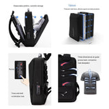 Hard Shell Backpack Alloy Frame Anti-Theft Computer Bag For Men Blue PRL-7047432060DBT
