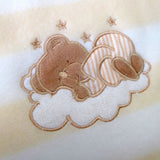 Living Home for Baby Girls Flowers and Bear Pack of 3 Embroidered Polar fleece Stripe Cot Blankets V442-STT-BLANKET-PACKOF3FLOWERSBABY-PINK-CT