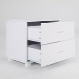 Bedside Table Side Storage Cabinet Nightstand Bedroom 2 Drawer Legs ETTA WHITE V274-FT-BEDT-2DD08-WH