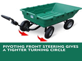 SEDY 225L Poly Pull Dump Cart Garden Hand Trailer Wagon Lawn Wheelbarrow V465-TC2165