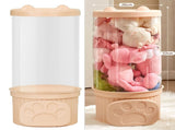 Toy Storage Container PET Transparent Cylinder Plush Toy Display Bucket with PP Lid for Home V1294-YM0703-3117230101212